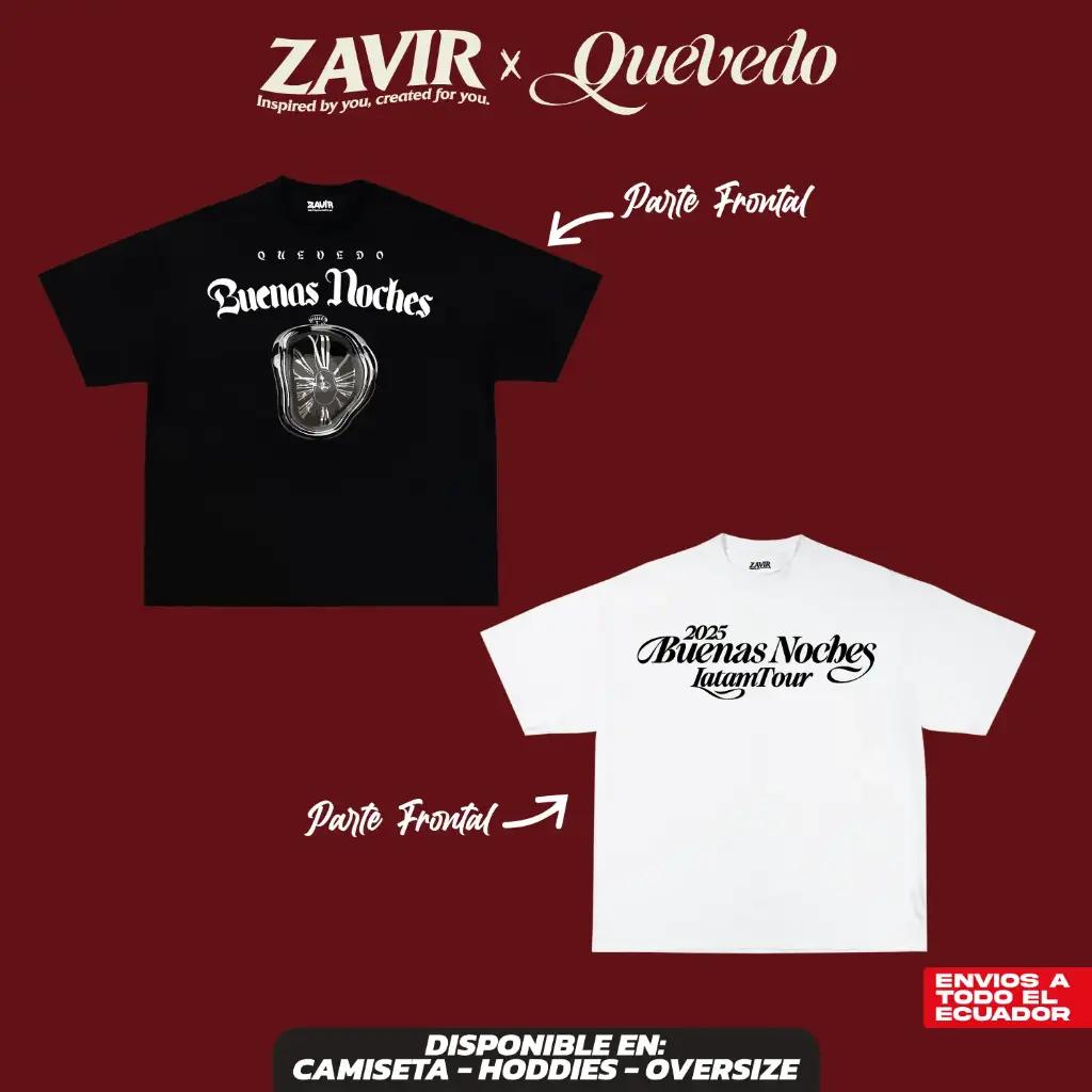 CAMISETA QUEVEDO RELOJ Y LATAM TOUR 2025