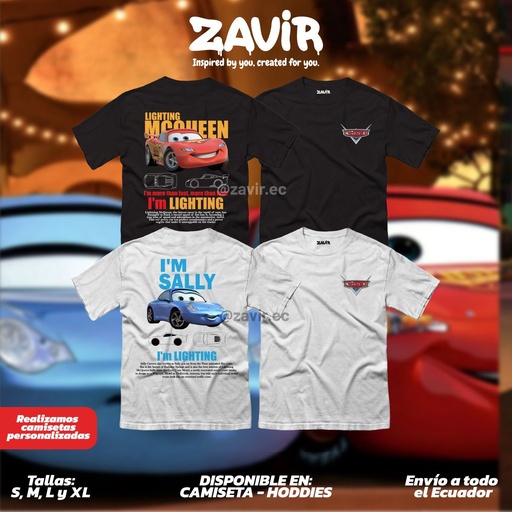 Camisetas Rayo McQueen y Sally